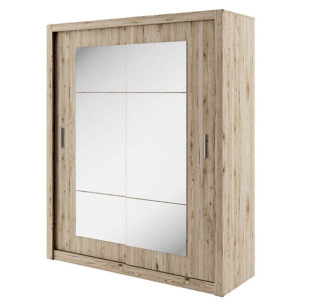 Lenart Idea ID-02 Kleiderschrank mit zwei Tür und a mirror (180x215x60)