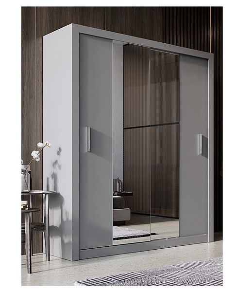 Lenart Idea ID-03 wardrobe with two sliding doors and a mirror (180x215x60)