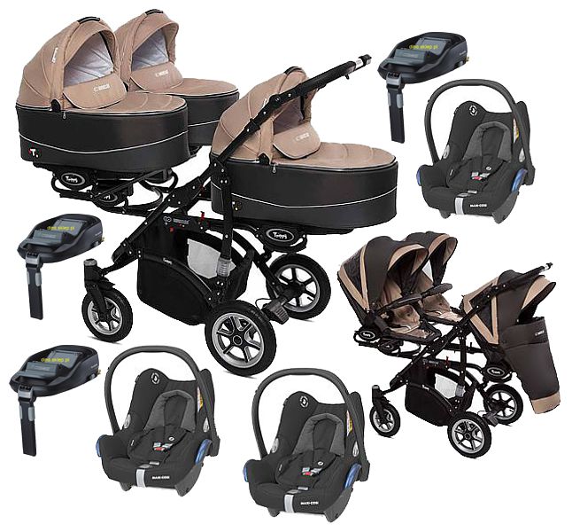BabyActive Trippy Premium 4in1 (frame +3x pushchair +3x carrycot +3x Cabrio car seat + 3x base + adapters) 2024 FREE SHIPPING