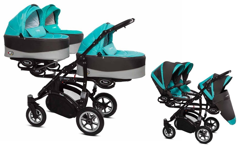 BabyActive Trippy Premium 2in1 (frame + 3x pushchair + 3x carrycot) 2023/2024 FREE SHIPPING