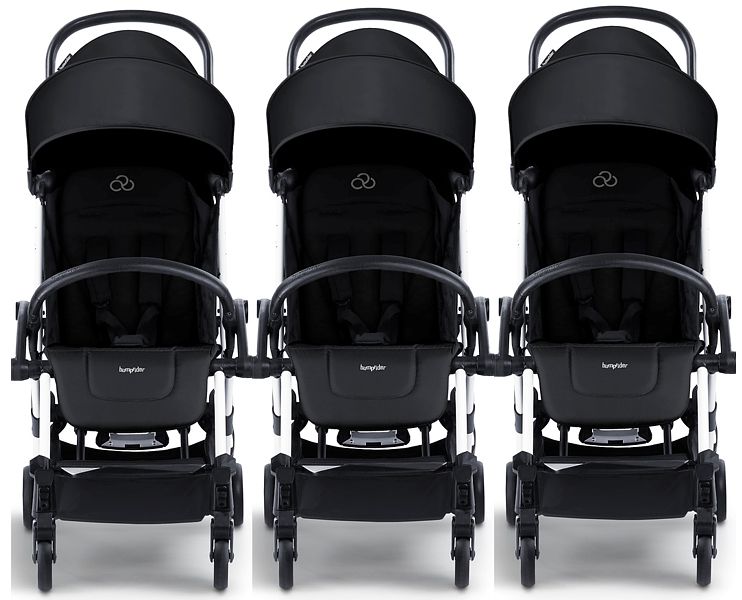 Bumprider Connect 3 Pocket stroller for triplets (3x pushchair) black white 2023/2024 FREE DELIVERY
