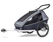 Croozer Vaaya 2 for a walk, bike (pushchair + trailer for 2 children) Graphite Blue 2022/2023 FREE SHIPPING - Click Image to Close
