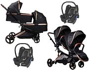 Ding Amigo Tandem stroller for twins 3in1 (2x pushchair + 2x carrycot + 2x Maxi-Cosi Cabrio car seats) 2022/2023 - Click Image to Close
