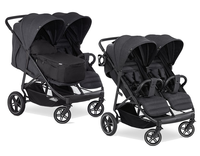 Hauck Uptown Duo for siblings (pushchair + 1 carrycot) colour melange black 2022/2023
