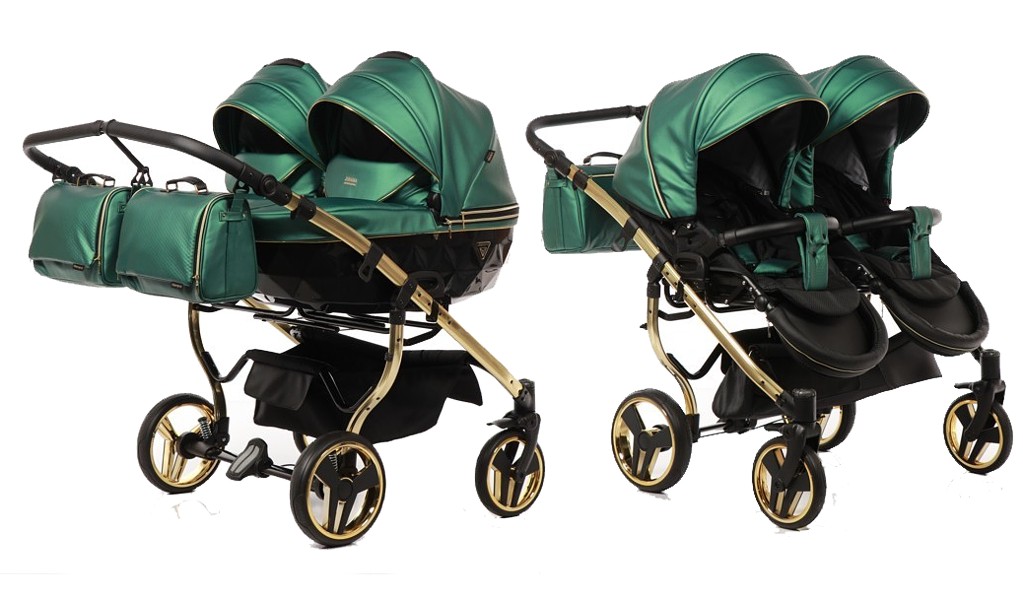 Junama Fluo Line Duo V3 for twins (frame + 2x pushchair + 2x carrycot) 2023/2024 FREE DELIVERY