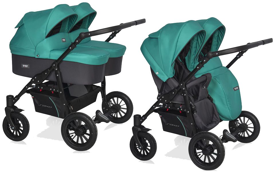 Riko Basic Saxo stroller for twins 2in1 (2x pushchair + 2x carrycot) 2024