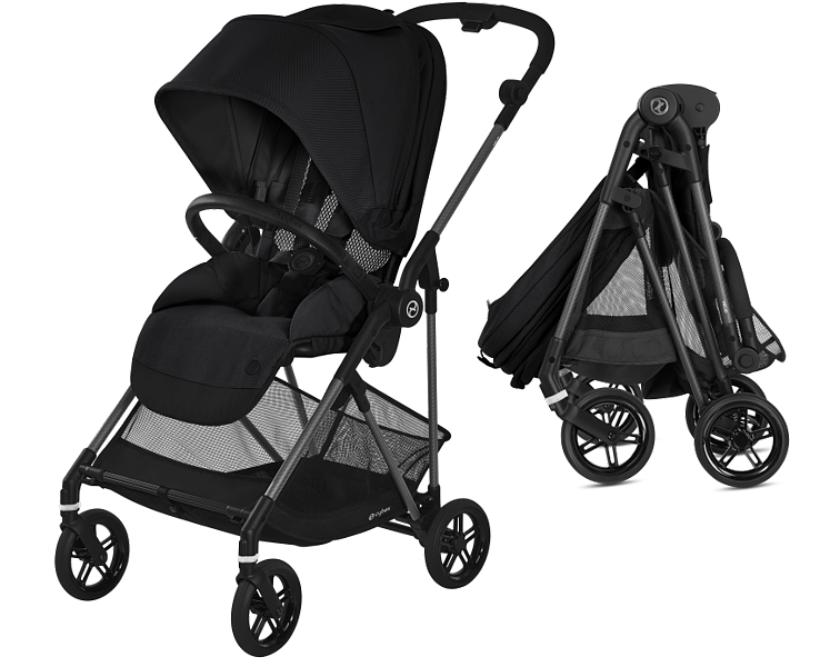 Cybex Melio Carbon (frame + pushchair) Moon Black 2023 FREE DELIVERY