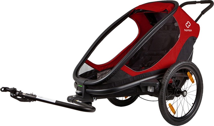 Hamax Outback ein Kinderwagen /Fahrrad Anhänger Farbe black-red 2022 FREI VERSAND