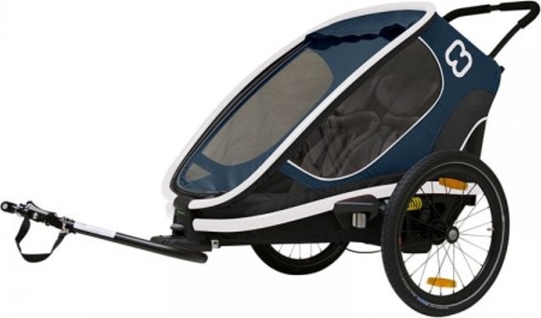 Hamax Outback ein Kinderwagen /Fahrrad Anhänger Farbe blue-white 2022 FREI VERSAND
