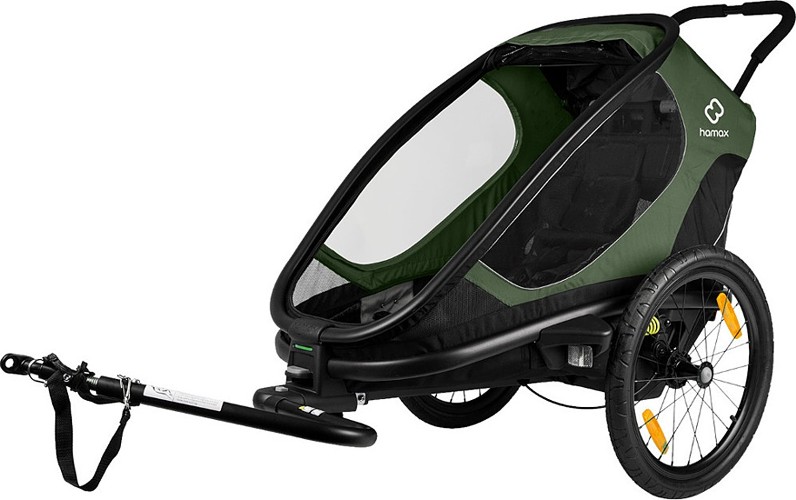 Hamax Outback One wózek /przyczepka rowerowa kolor zielono-czarny 2022 KURIER GRATIS