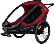 Hamax Outback Twin Stroller /Bicycle trailer colour black-red 2022 FREE DELIVERY - Click Image to Close