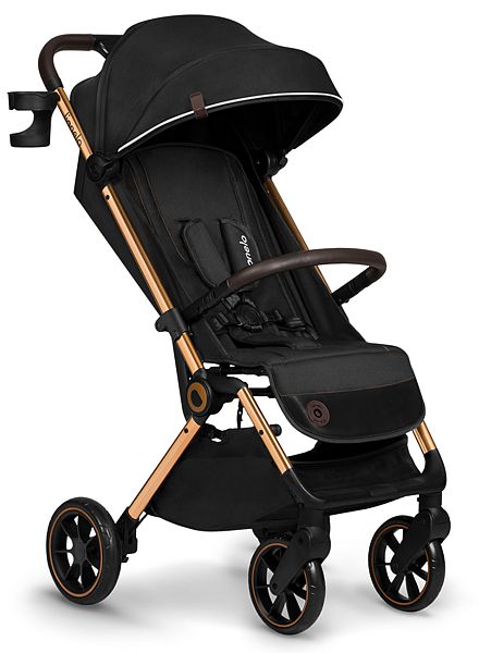 Lionelo Cloe Black pushchair to 22 kg + foot cover + mosquito net + strap for carrying + cup holder+bag 2023