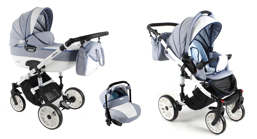 Adbor Ottis White 3in1 (pushchair + carrycot + Capri car seat with adapters) 2023/2024 FREE DELIVERY