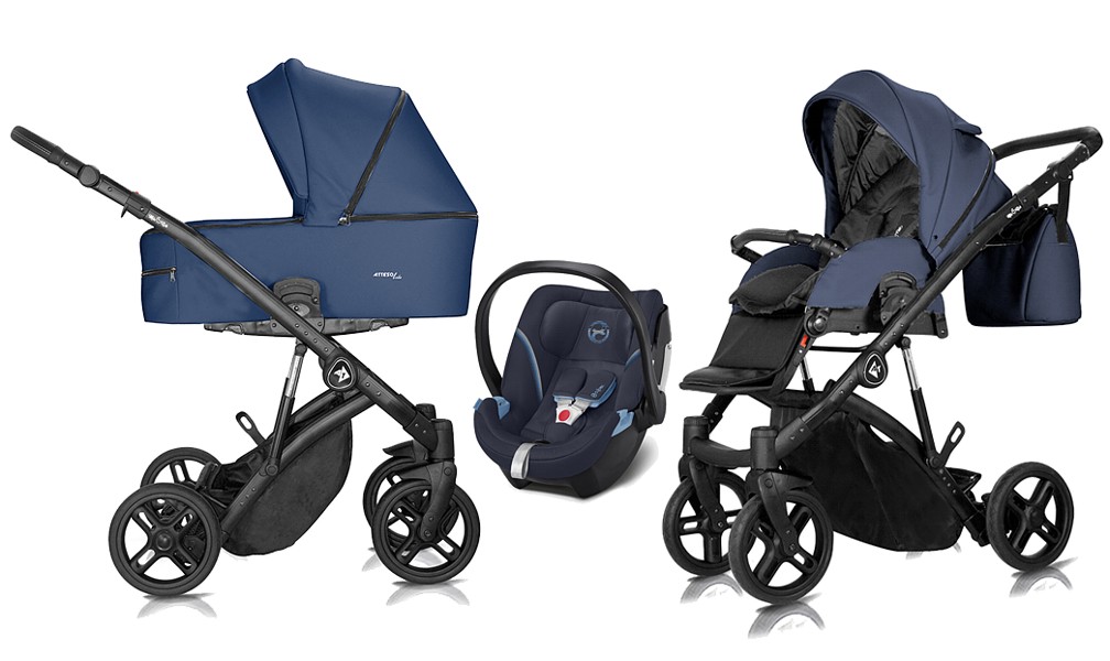 Milu Kids Atteso Ledo 3in1 (pushchair + carrycot + Cybex Aton 5 car seat) 2022/2023 FREE DELIVERY