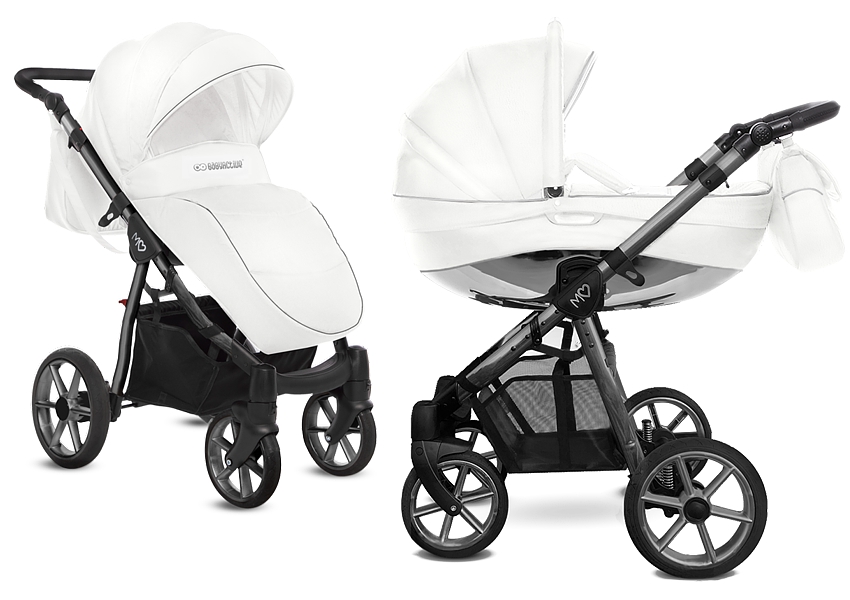 BabyActive Mommy Glossy White 2in1 (pushchair + carrycot) 2023/2024 FREE DELIVERY