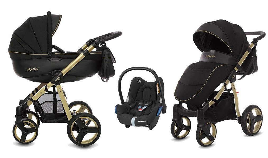 BabyActive Mommy Gold Magic 3in1 (Sportwagen + Tragetasche + Maxi Cosi Cabrio Auto Sitz) 2023/2024 FREI VERSAND