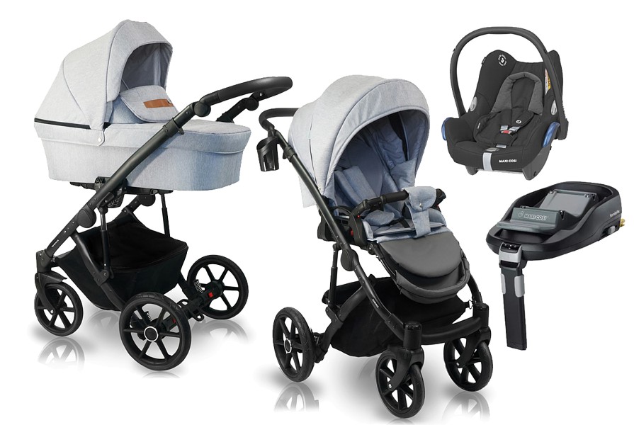 Bexa Line 2.0 4in1 (pushchair + carrycot + Maxi Cosi Cabrio car seat + Familyfix base) 2023 FREE DELIVERY