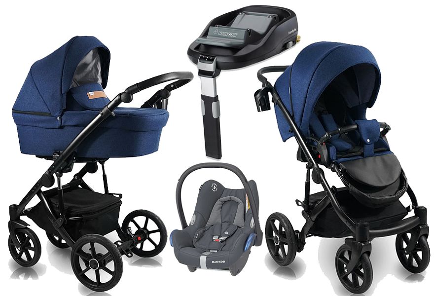 Bexa Line 2.0 4in1 (pushchair + carrycot + Maxi Cosi Cabrio car seat + Familyfix base) 2023/2024 FREE DELIVERY