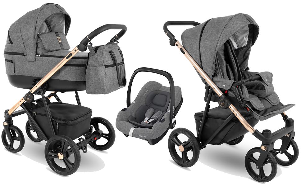 Camarelo Belagio 3in1 (pushchair + carrycot + Maxi-Cosi Cabrio I-Size car seat) 2023 FREE DELIVERY