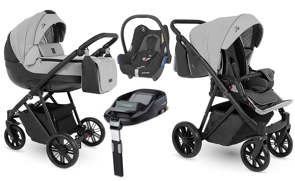 Camarelo Zeo 4in1 (pushchair + carrycot + Maxi Cosi Cabrio car seat + Familyfix base) 2023 FREE DELIVERY