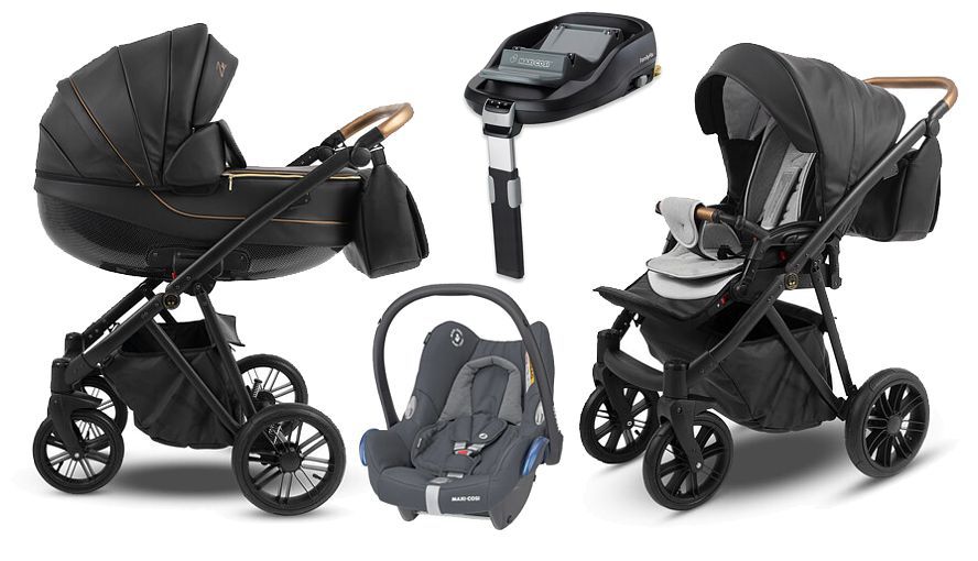SALE! Camarelo Zeo Eco 4in1 (pushchair + carrycot + car seat Maxi-Cosi Cabrio + base) 05 gel wheels FREE DELIVERY 24H