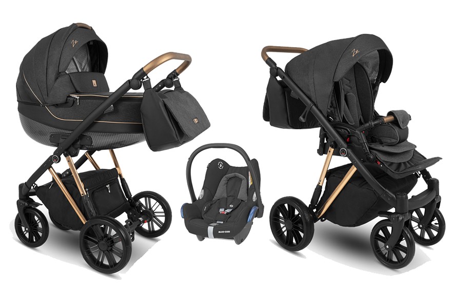 Camarelo Zeo Gold 3in1 (pushchair + carrycot + Maxi Cosi Cabrio car seat) 2022/2023 FREE DELIVERY