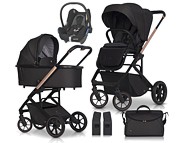 SPECIAL Cavoe Moi Plus 3in1 (pushchair + carrycot + Maxi Cosi Cabrio car seat + bag + adapters) Meteorite 2023 FREE SHIPPING - Click Image to Close