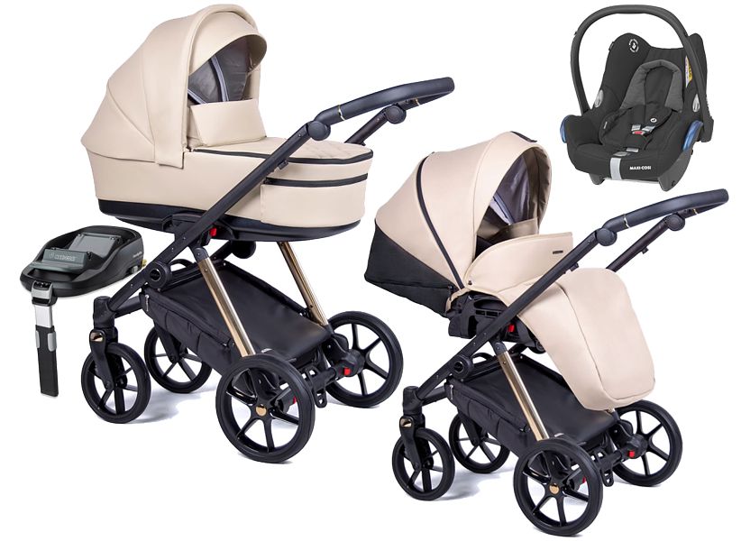 Coletto Axiss Premium Gold 4in1 (pushchair + carrycot + Cabrio car seat + Familyfix base) 2023/2024 FREE DELIVERY