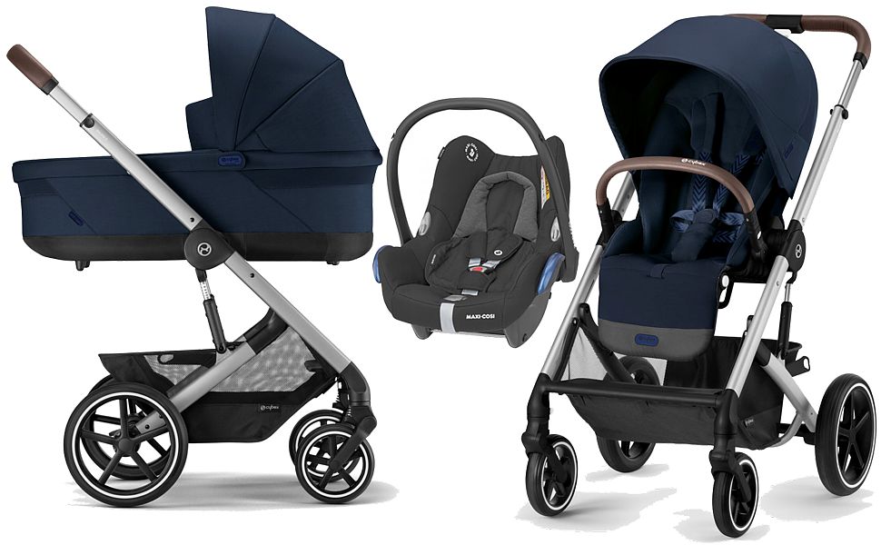 SALE! Cybex Balios S Lux 2.0 Ocean Blue 3in1 (pushchair + carrycot + Maxi Cosi Cabrio car seat) 2023 FREE DELIVERY