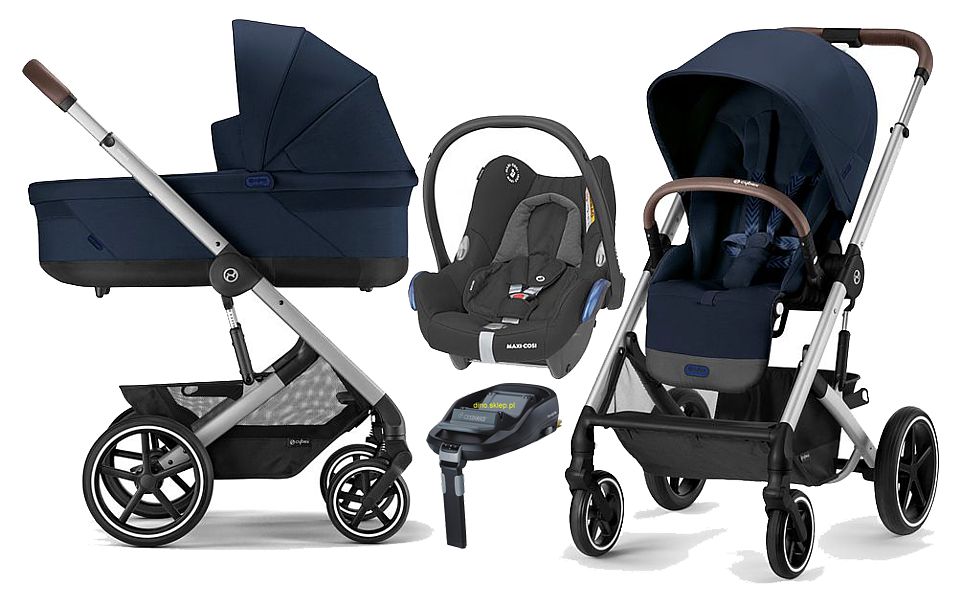 SALE! Cybex Balios S Lux 2.0 Ocean Blue 4in1 (pushchair + carrycot + Maxi Cosi Cabrio + Familyfix base) 2023 FREE DELIVERY