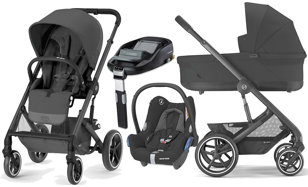 Cybex Balios S Lux 2.0 4w1 (pushchair + carrycot + Maxi Cosi Cabrio car seat + Familyfix base) 2023 FREE DELIVERY