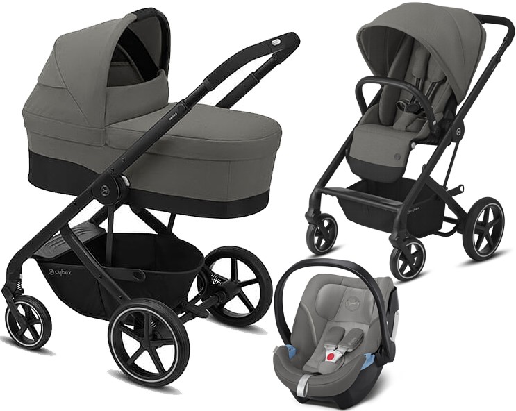 Cybex Balios S Lux 3in1 (pushchair + carrycot Cot S + Cybex Aton 5 car seat) black frame 2022/2023 FREE DELIVERY