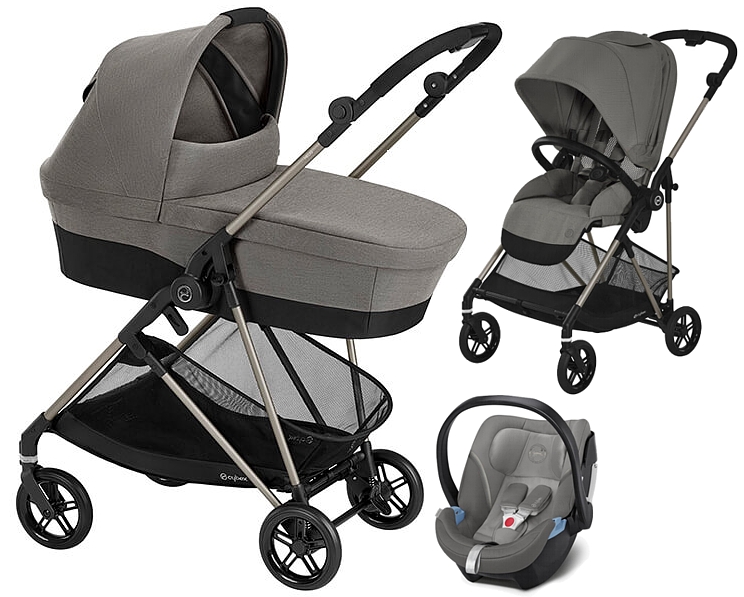 Cybex Melio 3in1 (frame + pushchair + carrycot Melio + Cybex Aton 5 car seat) 2022/2023 FREE DELIVERY