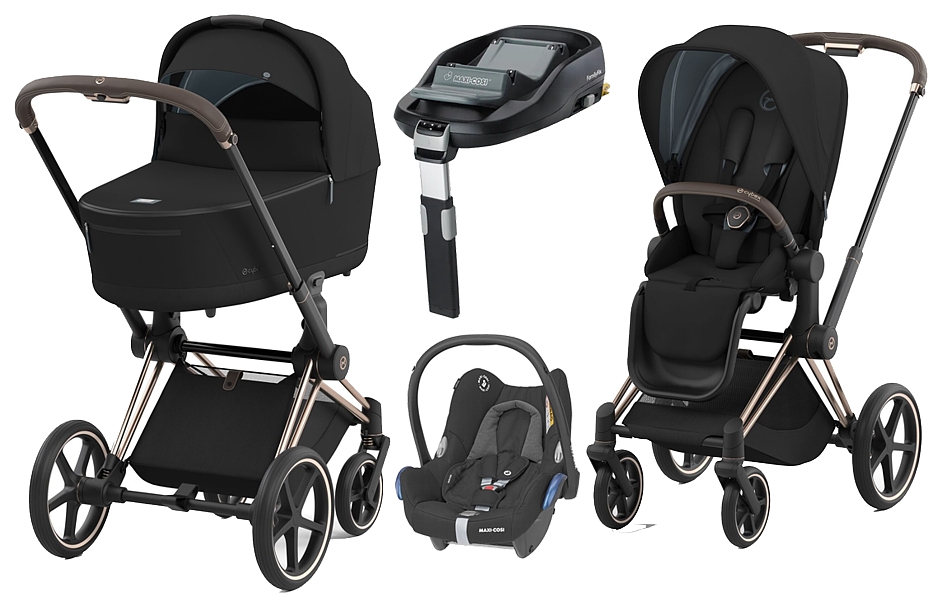 Cybex Priam 4.0 Platinum 4in1 (frame + pushchair LUX + carrycot Lux + car seat Cabrio + base) 2022/2023 FREE SHIPPING