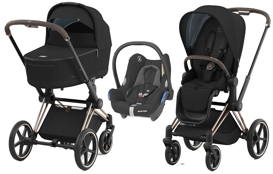 Cybex Priam 4.0 Platinum 3in1 (frame + pushchair LUX + carrycot Lux + car seat Cabrio) 2022/2023 FREE SHIPPING