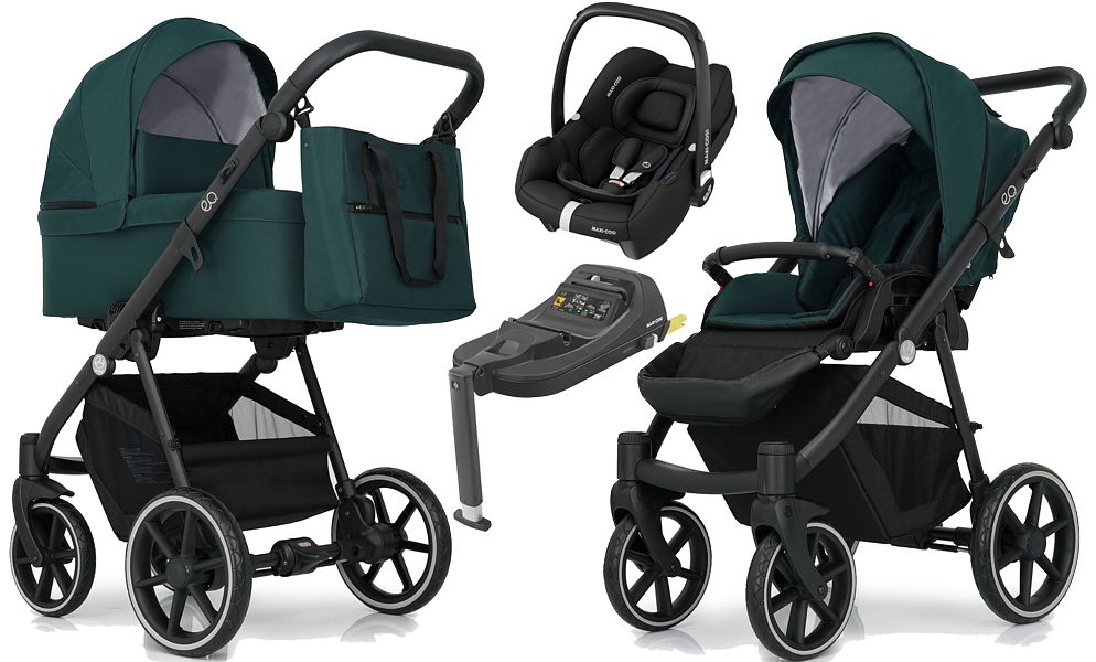 Emjot EQ 4in1 (pushchair + carrycot + Maxi-Cosi Cabrio I-size car seat + base) 2023 FREE DELIVERY