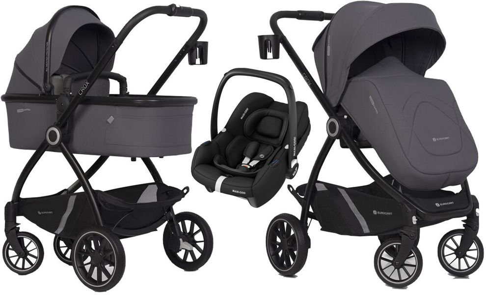 Euro-Cart Crox 3in1 (pushchair + carrycot + Maxi-Cosi Cabrio i-size car seat) 2023 FREE DELIVERY