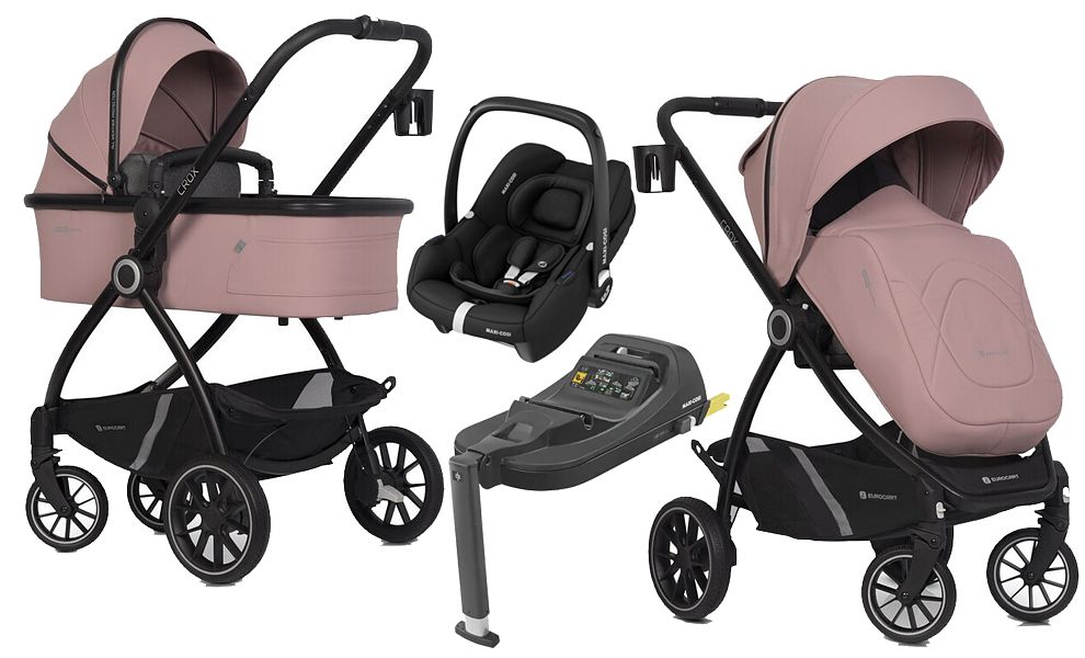 Euro-Cart Crox 4in1 (pushchair + carrycot + Maxi-Cosi Cabrio i-size car seat + I-size base) 2023 FREE DELIVERY