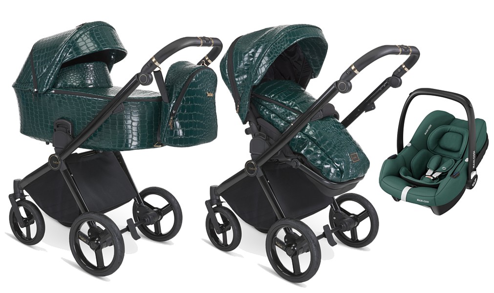Ibebe Gloss Eco Crocodile Leather 3in1 (pushchair + carrycot + Cabrio i-Size car seat) 2023/2024 FREE DELIVERY
