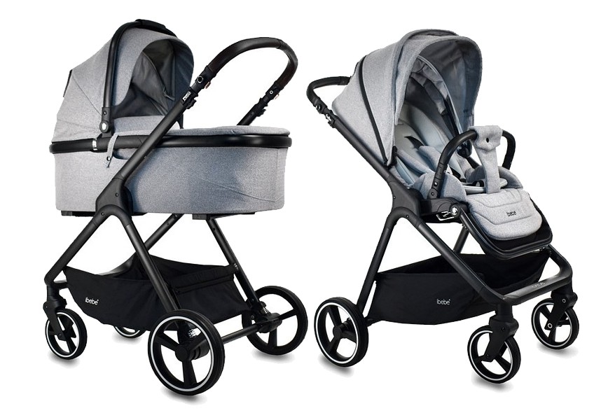 Ibebe ICE 2in1 frame black (pushchair + carrycot) 2022/2023 FREE DELIVERY