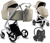 Ibebe I-Stop Ecco frame White 3in1 (pushchair + carrycot + Cabrio + adapters) IS16 beige 2022/2023 FREE DELIVERY - Click Image to Close