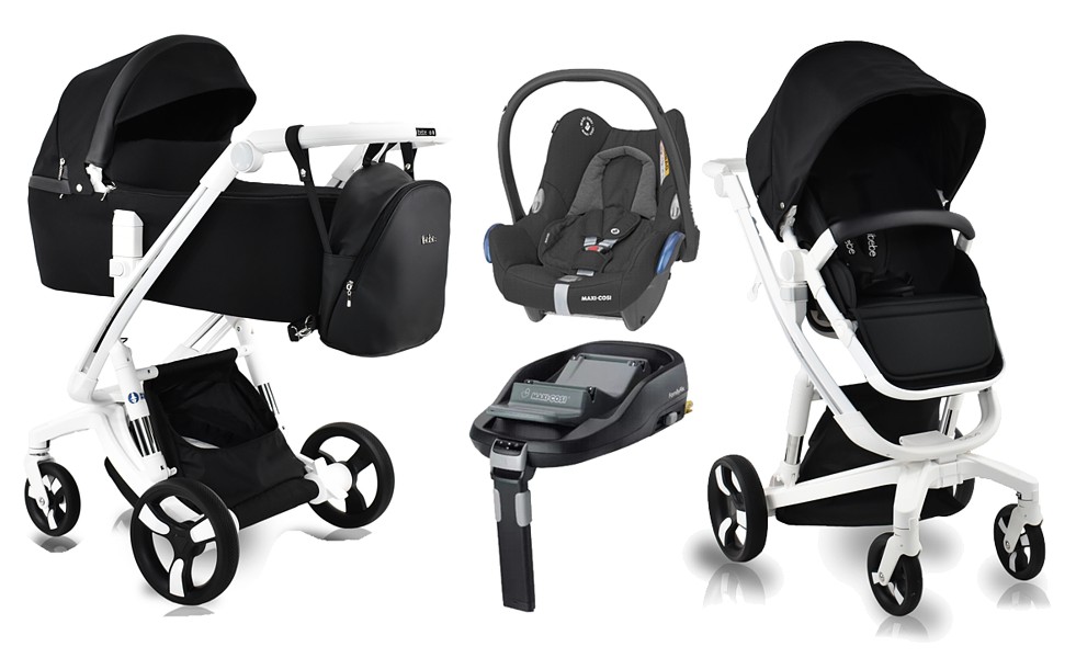 Ibebe I-Stop frame white 4in1 (pushchair + carrycot + Cabrio + Familyfix base + adapters) 2022/2023 FREE DELIVERY