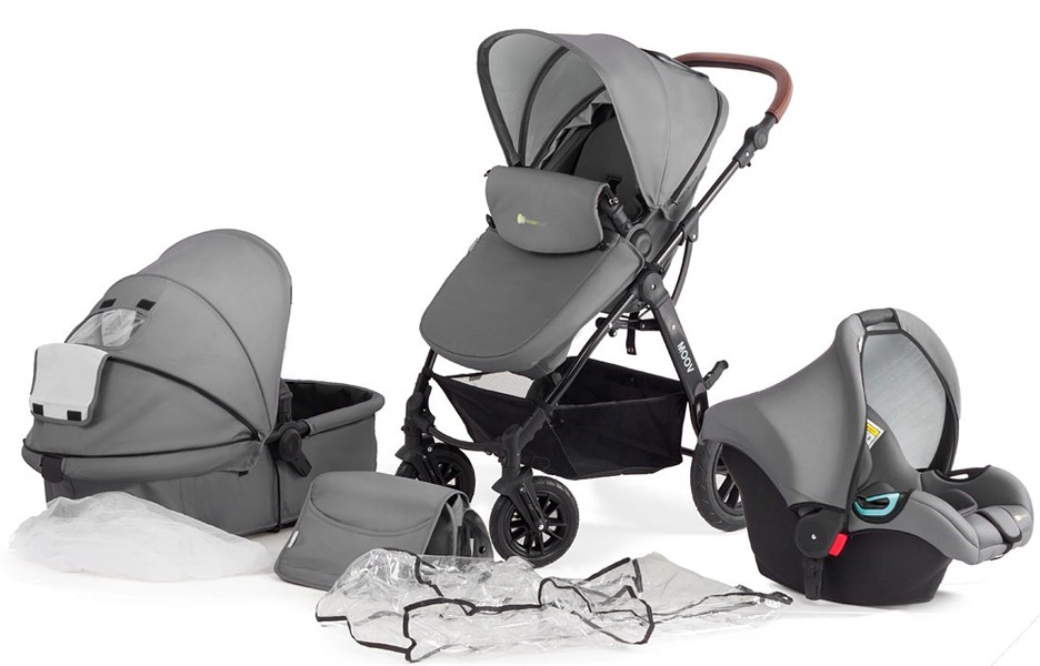Kinderkraft MOOV 3in1 (pushchair + carrycot+ car seat Mink + adapter) 2022/2023