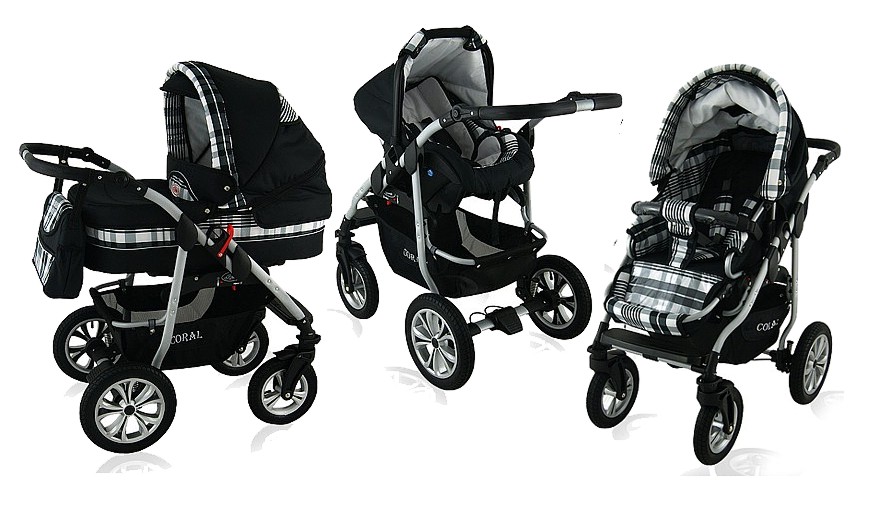 Krasnal Coral 3in1 (pushchair + carrycot + car seat with adapter ) 2022/2023
