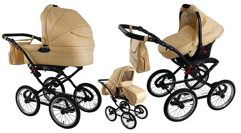 Krasnal Polaris Retro 3in1 (pushchair + carrycot + car seat with adapter) 2022/2023