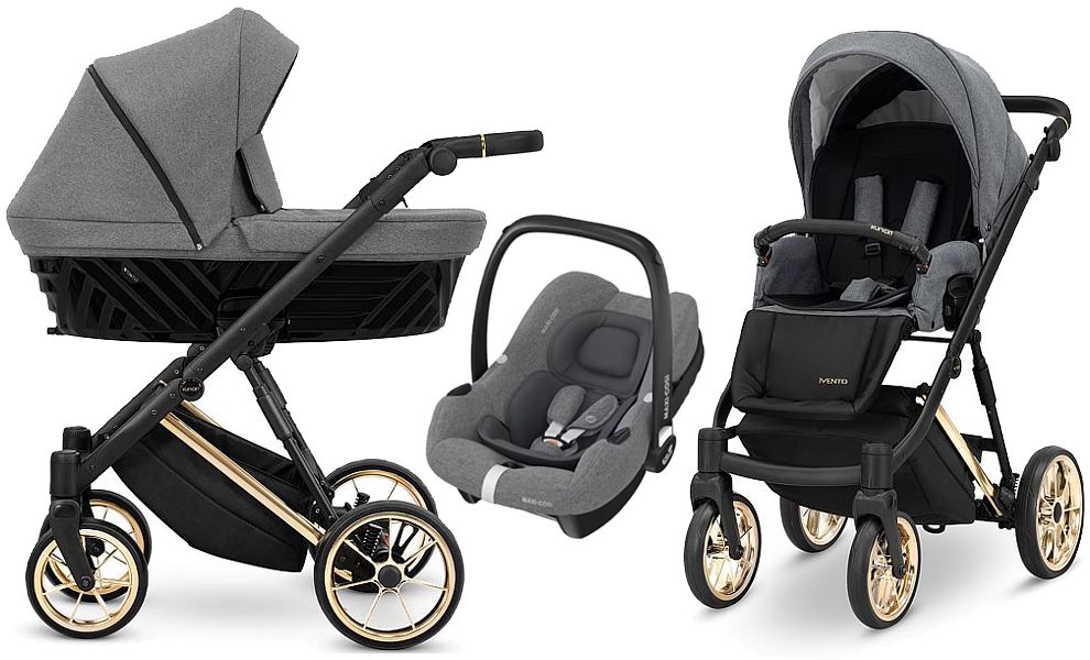 Kunert Ivento Premium 3in1 (pushchair + carrycot + car seat Maxi-Cosi Cabrio i-Size + adapter) 2023/2024 FREE DELIVERY