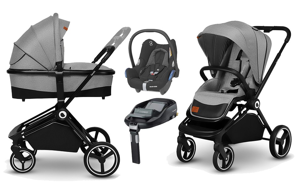 Lionelo Mika 4in1 (pushchair + carrycot + Maxi Cosi Cabrio car seat + base Familyfix + adapters) 2023 FREE DELIVERY
