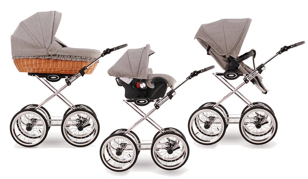 Lonex Retro Len wicker 3in1 (pushchair + carrycot + Carlo car seat with adapter) 2022/2023