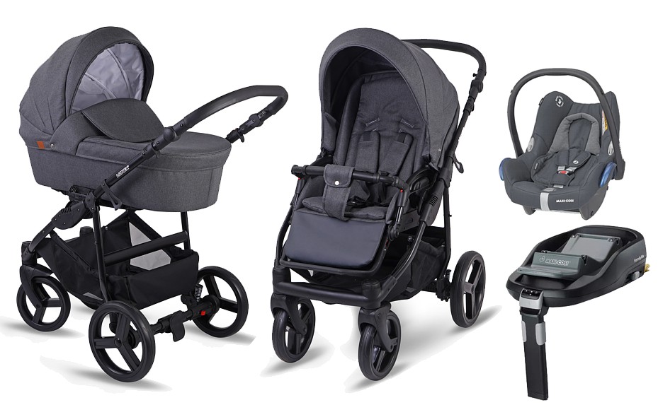 Lonex Soft 4in1 (pushchair + carrycot + Maxi Cosi Cabrio car seat + Familyfix base) 2023