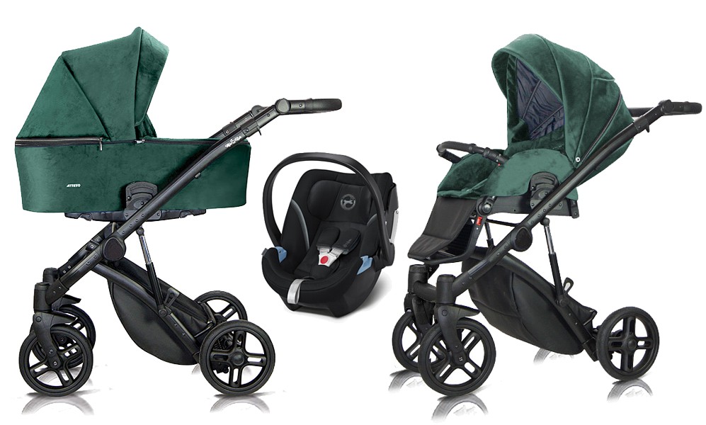 Milu Kids Atteso 3in1 (pushchair + carrycot + Cybex Aton 5 car seat) 2022/2023